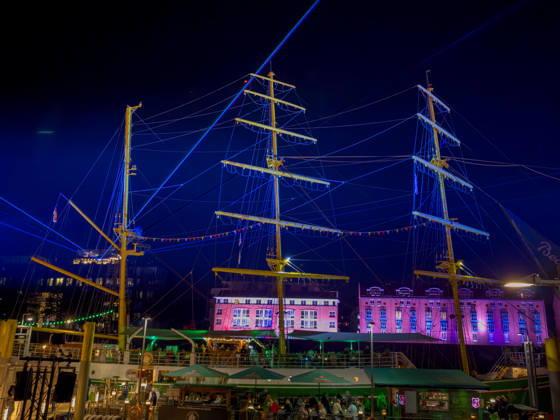 Celebrating German Unity Day in Bremen: German Unity Day 2026 celebrations, Bremen, October 3, 2026; Bremen, public festival, Fanta Vier concert, Illuminatin at the Schlachte, light show; Bremen, Germany, Oct. 3, 20 Fanta4 + Illumination HB 3.10.26 LR-6346