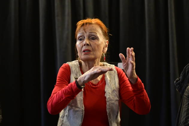 Sibylle Kuhne joining the discussion at the East-West Art Talks in a salon format—a tribute to Ida Dehmel at the Literaturhaus Alte Synagoge in Görlitz, October 4, 2026 Copyright: xMatthiasxWehnertx