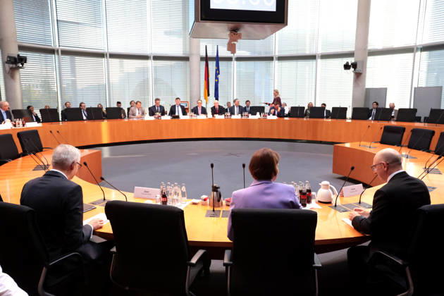 Sinan Selen, President of the Federal Office for the Protection of the Constitution; Martina Rosenberg, President of the MAD; Martin Jäger, President of the BND; Public Hearing of the Parliamentary Oversight Committee, Berlin, October 5, 2026