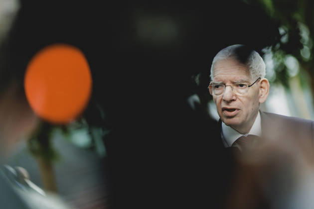 Josef Schuster, President of the Central Council of Jews in Germany, photographed after the press conference on A Firm Stand Against Anti-Semitism: Expert Opinion on the Draft Law Criminalizing the Denial of Israel’s Right to Exist in Berlin, October 5, 2026, Berlin, Germany Copyright: xFlorianxGaertnerx