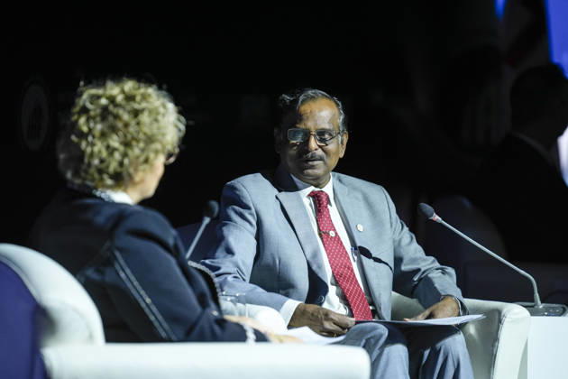 Space agency heads convene for a special session as part of IAC in Antalya ANTALYA, TURKIYE - OCTOBER 5: Indian Space Research Organisation (ISRO) Chairman V. Narayanan (R) delivers a speech during the Space Agency Heads session held as part of the 77th International Astronautical Congress (IAC) at the NEST Congress Center in Antalya, Turkiye, on October 5, 2026. The congress is organized by the International Astronautical Federation (IAF), coordinated by the Turkish Ministry of Industry and Technology, and co-hosted by the Turkish Space Agency (TUA) and SAHA Istanbul. Osmancan Gurdogan Anadolu Antalya Turkey. Editorial use only. Please get in touch for any other usage.  Copyright: x2026xAnadoluxOsmancanxGurdoganx