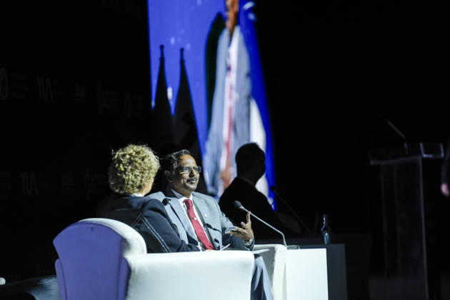 Space agency heads convene for a special session as part of IAC in Antalya ANTALYA, TURKIYE - OCTOBER 5: Indian Space Research Organisation (ISRO) Chairman V. Narayanan (R) delivers a speech during the Space Agency Heads session held as part of the 77th International Astronautical Congress (IAC) at the NEST Congress Center in Antalya, Turkiye, on October 5, 2026. The congress is organized by the International Astronautical Federation (IAF), coordinated by the Turkish Ministry of Industry and Technology, and co-hosted by the Turkish Space Agency (TUA) and SAHA Istanbul. Osmancan Gurdogan Anadolu Antalya Turkey. Editorial use only. Please get in touch for any other usage.  Copyright: x2026xAnadoluxOsmancanxGurdoganx