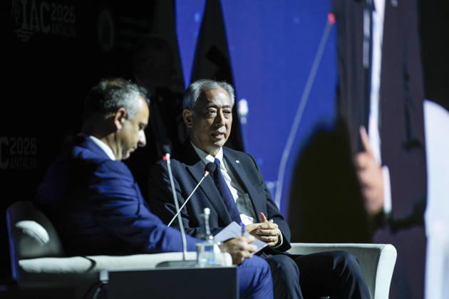 Space agency heads convene for a special session as part of IAC in Antalya ANTALYA, TURKIYE - OCTOBER 5: JAXA President Yamakawa Hiroshi (R), delivers a speech during the Space Agency Heads session held as part of the 77th International Astronautical Congress (IAC) at the NEST Congress Center in Antalya, Turkiye, on October 5, 2026. The congress is organized by the International Astronautical Federation (IAF), coordinated by the Turkish Ministry of Industry and Technology, and co-hosted by the Turkish Space Agency (TUA) and SAHA Istanbul. Osmancan Gurdogan Anadolu Antalya Turkey. Editorial use only. Please get in touch for any other usage.  Copyright: x2026xAnadoluxOsmancanxGurdoganx