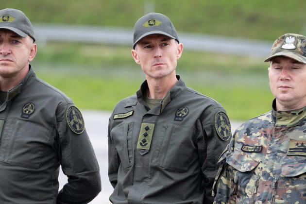 The meeting between Martynas Katelynas and Marcin Kierwinski at the Budzisko Border Control Point on October 5, 2026, in Budzisko Copyright: xTeodorasxBiliūnas BNSx