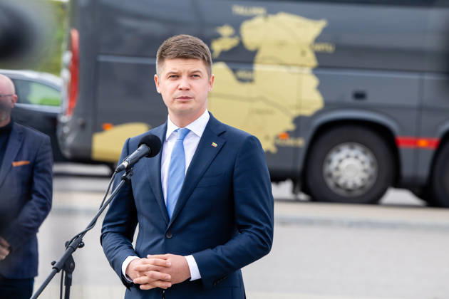 The meeting between Martynas Katelynas and Marcin Kierwinski at the Budzisko Border Control Point on October 5, 2026, in Budzisko Copyright: xTeodorasxBiliūnas BNSx