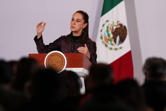October 5, 2026: TO-45353- Ciudad de M& xe9;xico. 2026-10 -05. Claudia Sheinbaum Pardo, President of Mexico, during the daily morning press conference in the Treasury Room of the National Palace in Mexico City. Alejandro God& xcd;nez Clasos.com.mx - ZUMAcs4_ 20261005_faa_cs4_039 Copyright: xAlejandroxGod& Xed;Nezx