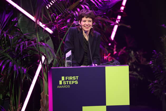 FIRST STEPS 2026 Götz George Young Talent Award Winner Georgia Rushton in EGGSHELLS on stage at the FIRST STEPS 2026 awards ceremony at the Theater des Westens in Berlin Copyright: xEventpressxFuhrx