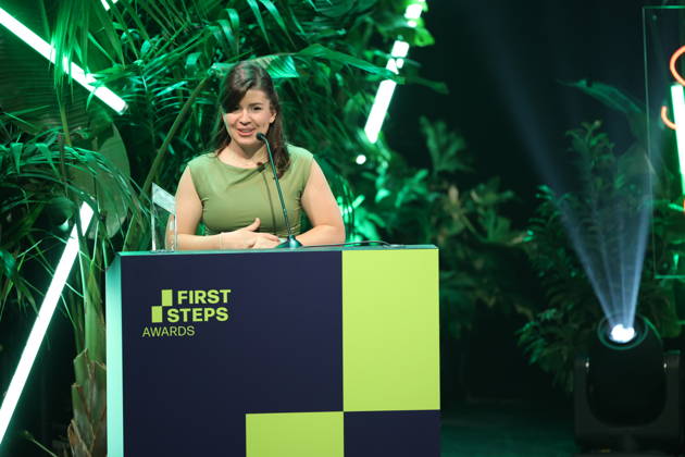 FIRST STEPS 2026 Documentary Film Winner: *WAS AN EMPFINDSAMKEIT BLEIBT* by Daniela Magnani HuÌˆller. Award ceremony on stage at the FIRST STEPS 2026 awards ceremony at the Theater des Westens in Berlin Copyright: xEventpressxFuhrx