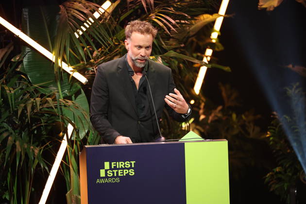FIRST STEPS 2026 Medium-Length Feature Film: Erik Schmitt s Acceptance Speech at the FIRST STEPS 2026 Awards Ceremony on Stage at the Theater des Westens in Berlin Copyright: xEventpressxFuhrx
