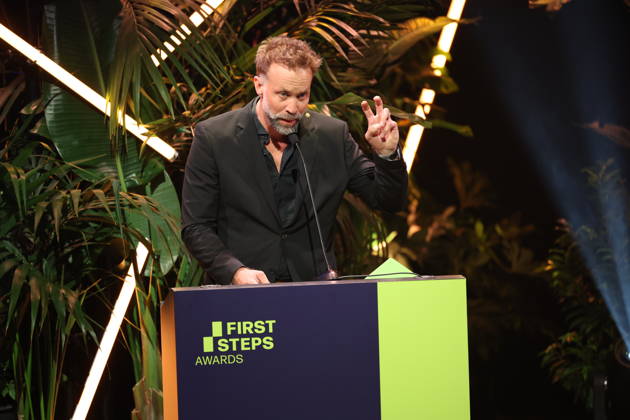 FIRST STEPS 2026 Medium-Length Feature Film: Erik Schmitt s Acceptance Speech at the FIRST STEPS 2026 Awards Ceremony on Stage at the Theater des Westens in Berlin Copyright: xEventpressxFuhrx