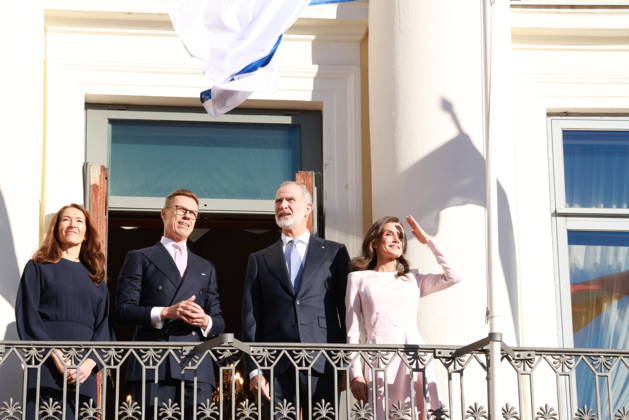 October 6, 2026, Espoo, Espoo, Finland: President ALEXANDER STUBB and his spouse SUZANNE INNES-STUBB welcome King FELIPE VI and Queen LETIZIA of Spain during the official welcoming ceremony marking the start of the royal couple s state visit to strengthen bilateral relations. Espoo Finland - ZUMAt172 20261006_zip_t172_003 Copyright: xJosexTabaresx