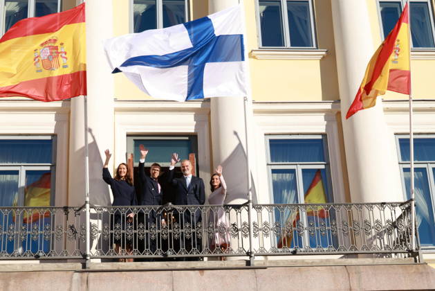 October 6, 2026, Espoo, Espoo, Finland: President ALEXANDER STUBB and his spouse SUZANNE INNES-STUBB welcome King FELIPE VI and Queen LETIZIA of Spain during the official welcoming ceremony marking the start of the royal couple s state visit to strengthen bilateral relations. Espoo Finland - ZUMAt172 20261006_zip_t172_013 Copyright: xJosexTabaresx