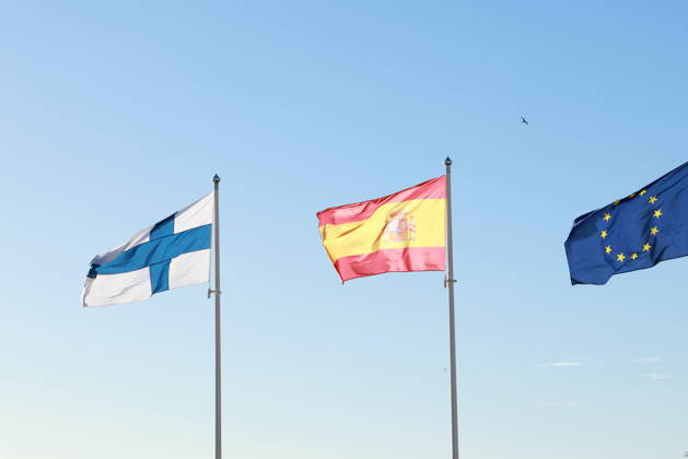 October 6, 2026, Espoo, Espoo, Finland: President ALEXANDER STUBB and his spouse SUZANNE INNES-STUBB welcome King FELIPE VI and Queen LETIZIA of Spain during the official welcoming ceremony marking the start of the royal couple s state visit to strengthen bilateral relations. Espoo Finland - ZUMAt172 20261006_zip_t172_017 Copyright: xJosexTabaresx
