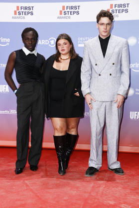 Benny O Arthur, Runa Greiner, and Til Schindler at the 27th First Steps Awards ceremony in 2026 at the Theater des Westens in Berlin, October 5, 2026 Foto:xN.xKubelkax xFuturexImagex first_steps_6206