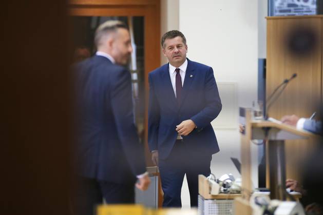 Magdeburg, Saxony-Anhalt, Germany, October 6, 2026: Inaugural session of the state parliament; Ulrich Siegmund (AfD) and Sven Schulze (CDU) during the election of the state parliament president Copyright: xdtsxNachrichtenagenturx dts_137247
