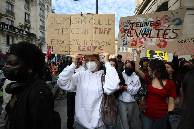 Student Demonstration - Paris Students have begun marching towards Gare de Lyon to protest against the current state of public education, once again, on October 6, 2026, in Paris, France. Today’s march is planned to go from Gare de Lyon to Place de la République. Photo by Raphael Lafargue ABACAPRESS.COM Paris France Copyright: xLafarguexRaphael ABACAx