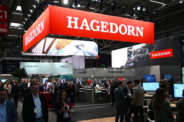 EXPO REAL 2026 is currently taking place at the Messe München exhibition grounds. It is Europe’s largest international trade fair for real estate, investment, and infrastructure. Photo: Hagedorn booth. Thomas Hagedorn Holding GmbH is the parent company of the Hagedorn Group, headquartered in Gütersloh, East Westphalia.