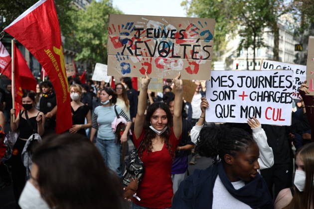 Student Demonstration - Paris Students are gathering at Gare de Lyon to protest against the current state of public education, once again, on October 6, 2026, in Paris, France. Today’s march is planned to go from Gare de Lyon to Place de la République. Photo by Raphael Lafargue ABACAPRESS.COM Paris France Copyright: xLafarguexRaphael ABACAx