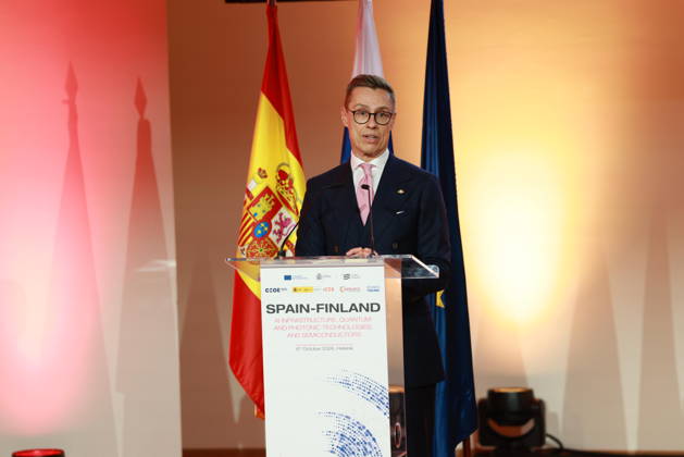 October 6, 2026, Espoo, Espoo, Finland: President ALEXANDER STUBB and his spouse SUZANNE INNES-STUBB welcome King FELIPE VI and Queen LETIZIA of Spain during the official welcoming ceremony marking the start of the royal couple s state visit to strengthen bilateral relations. Espoo Finland - ZUMAt172 20261006_zip_t172_049 Copyright: xJosexTabaresx