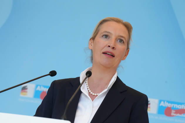 Press conference by the AfD chairwoman ahead of the parliamentary group meeting: Alice Weidel, AfD, pictured during a press statement ahead of the AfD parliamentary group meeting in the German Bundestag, Berlin, October 6, 2026, Berlin, Berlin, Germany