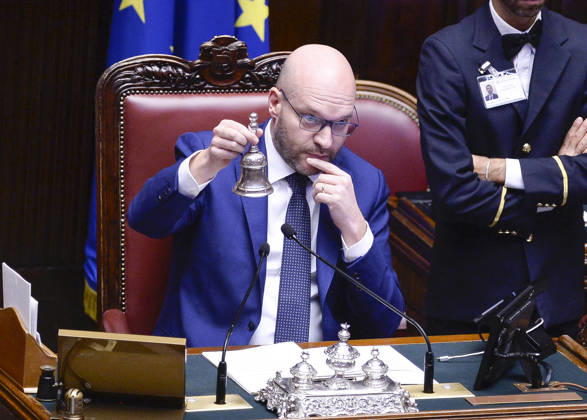 IPA89364969 - Rome, Chamber of Deputies: Electoral Law, explanations of vote, and vote of confidence on Article 1; pictured: Lorenzo Fontana  Copyright: xSTEFANOxCAROFEIx xSTEFANOxCAROFEIx xFOTOGRAMMAx IPA89364969