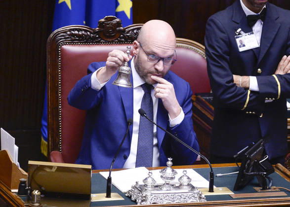 IPA89364973 - Rome, Chamber of Deputies: Electoral Law, explanations of vote, and vote of confidence on Article 1; pictured: Lorenzo Fontana  Copyright: xSTEFANOxCAROFEIx xSTEFANOxCAROFEIx xFOTOGRAMMAx IPA89364973