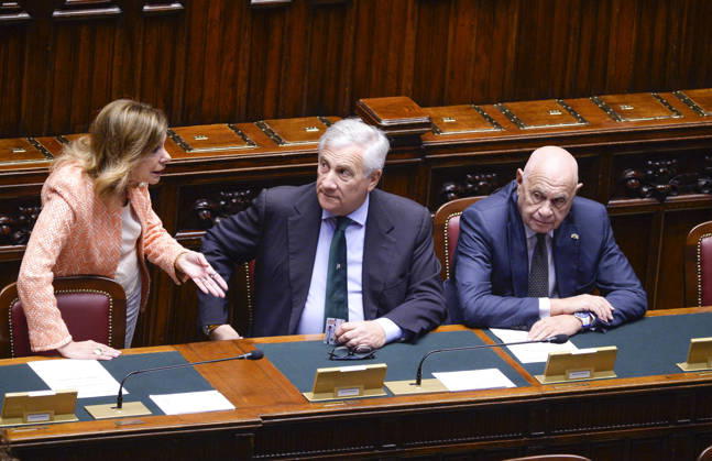 IPA89364991 - Rome, Chamber of Deputies: Electoral Law, explanations of vote, and vote of confidence on Article 1; pictured: Antonio Tajani, Carlo Nordio, Maria Elisabetta Alberti Casellati  Copyright: xSTEFANOxCAROFEIx xSTEFANOxCAROFEIx xFOTOGRAMMAx IPA89364991
