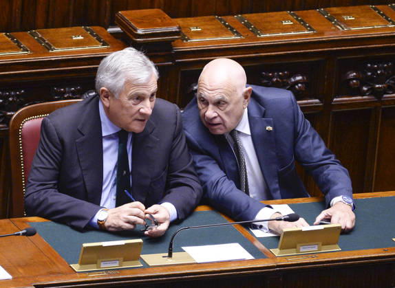 IPA89364993 - Rome, Chamber of Deputies: Electoral Law, explanations of vote, and vote of confidence on Article 1; pictured: Antonio Tajani and Carlo Nordio  Copyright: xSTEFANOxCAROFEIx xSTEFANOxCAROFEIx xFOTOGRAMMAx IPA89364993