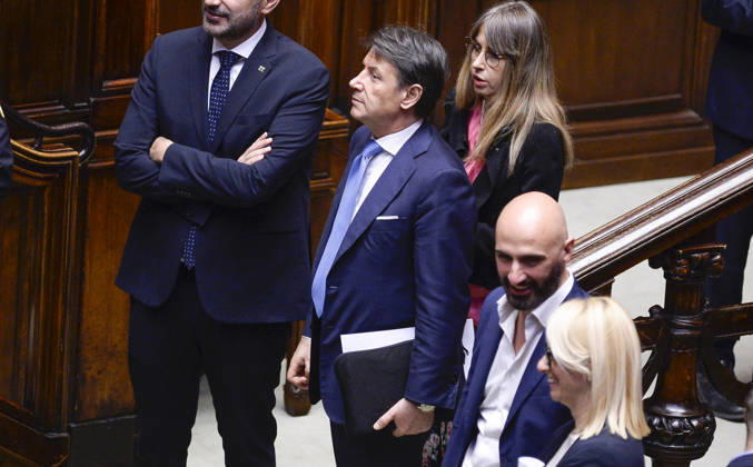 IPA89365012 - Rome, Chamber of Deputies: Electoral Law, explanations of vote, and vote of confidence on Article 1; pictured: Giuseppe Conte  Copyright: xSTEFANOxCAROFEIx xSTEFANOxCAROFEIx xFOTOGRAMMAx IPA89365012