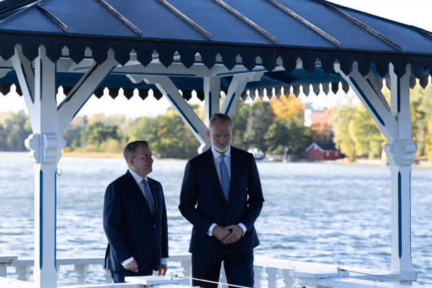 October 6, 2026, Helsinki, Uusimaa, Finland: King FELIPE VI of Spain is welcomed by Finnish Prime Minister PETTERI ORPO at the Prime Minister s official residence during the King s state visit to Finland. Helsinki Finland - ZUMAt172 20261006_zip_t172_058 Copyright: xJosexTabaresx