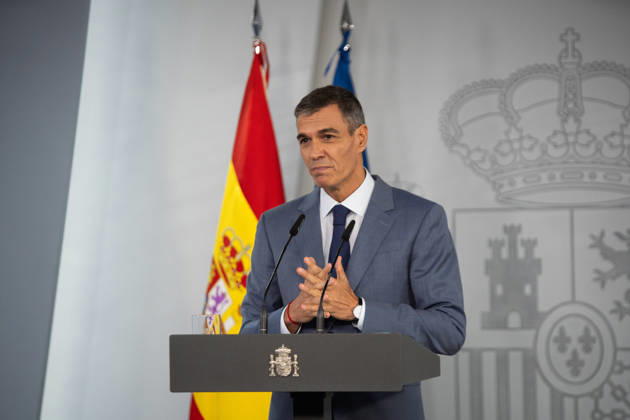 IPA89366902 - MADRID, SPAIN. October 6, 2026. Spanish Prime Minister Pedro Sanchez during a press conference at the Moncloa, one day after announcing new early general elections for November 29.  Copyright: xFrancescoxMilitelloxMirtox xx IPA89366902