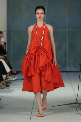 PFW - Litkovska Runway A model walks the runway during the Litkovska Womenswear Spring Summer 2027 show as part of the Paris Fashion Week on October 6, 2026 in Paris, France. Photo by Alain-Gil Gonzalez ABACAPRESS.COM Paris France  Copyright: xGonzalezxAlain-Gil ABACAx