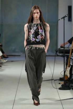 PFW - Litkovska Runway A model walks the runway during the Litkovska Womenswear Spring Summer 2027 show as part of the Paris Fashion Week on October 6, 2026 in Paris, France. Photo by Alain-Gil Gonzalez ABACAPRESS.COM Paris France  Copyright: xGonzalezxAlain-Gil ABACAx