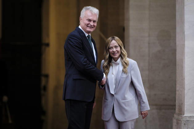 Lithuanian President Gitanas NausÄ—da Visits Italy Italian Prime Minister Giorgia Meloni meets with President of the Republic of Lithuania Gitanas NausÄ—da at Palazzo Chigi during his official institutional visit to Italy. Rome, Italy, October 6, 2026. Rome Italy Copyright: xAndreaxCalandrax