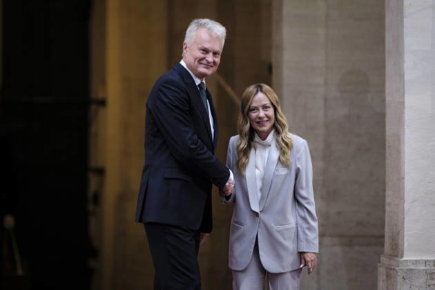 Lithuanian President Gitanas NausÄ—da Visits Italy Italian Prime Minister Giorgia Meloni meets with President of the Republic of Lithuania Gitanas NausÄ—da at Palazzo Chigi during his official institutional visit to Italy. Rome, Italy, October 6, 2026. Rome Italy Copyright: xAndreaxCalandrax