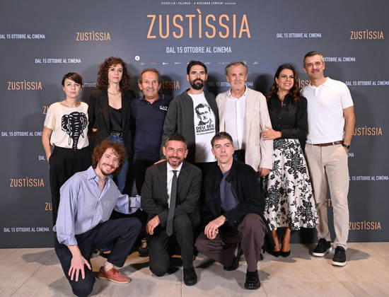 October 6, 2026, Rome, Rome, Italy: Director Francesco Piras and the cast including Michele Riondino, Fabrizio Ferracane, Paola Giannini, Jacopo Cullin, Francesco Colella, and Geppi Cucciari, story and screenplay by Lisa Nur Sultan and Niccolo Gentili, based on the book by lawyer Mauro Trogu and Beniamino Zuncheddu entitled I Am Innocent, during the photocall for the presentation of the film Zustissia, inspired by the true story of the longest miscarriage of justice in Italian history, 33 years of wrongful imprisonment. Rome, 06 10 2026 Rome Italy  - ZUMAa289 20261006_zia_a289_031 Copyright: xMariaxLauraxAntonellix xAgfx