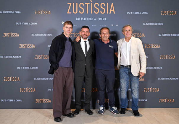 October 6, 2026, Rome, Rome, Italy: Michele Riondino, Fabrizio Ferracane, and Beniamino Zuncheddu, with lawyer Mauro Trogu, the authors of the book I Am Innocent, during the photocall for the presentation of the film Zustissia, inspired by the true story of the longest miscarriage of justice in Italian history: 33 years of wrongful imprisonment. Rome, October 6, 2026 Rome Italy - ZUMAa289 20261006_zia_a289_092 Copyright: xMariaxLauraxAntonellix xAgfx