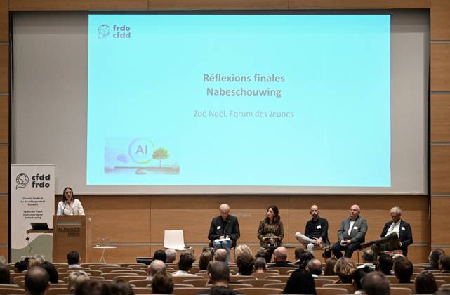 Queen Mathilde attends the conference « AI in balance » BRUSSELS, BELGIUM - OCTOBER 06 : Queen Mathilde is attending the closing ceremony of the conference AI in balance Artificial Intelligence, Society and Sustainable Development , organised by the Federal Council for Sustainable Development (CFDD). Following the conference, the Queen will speak with a group of young people about how they use AI in their work to promote sustainable development. This activity forms part of the Queen s role as Advocate for the United Nations Sustainable Development Goals and Honorary President of the CFDD on October 6, 2026 in Brussels, Belgium, 06 10 2026 Brussels Belgium  Copyright: xDidierxLebrunx