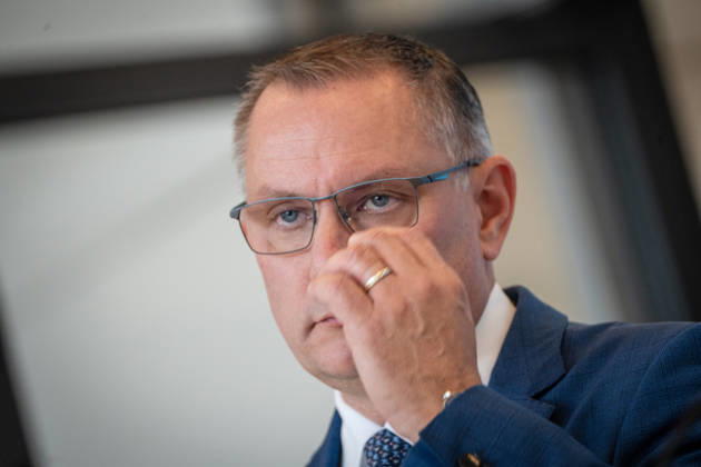 Tino Chrupalla, AfD Party and Parliamentary Group Leader Press statement by the two AfD party leaders and parliamentary group leaders before the start of the parliamentary group meeting in the German Bundestag, Berlin, Berlin, Germany, Bundestag