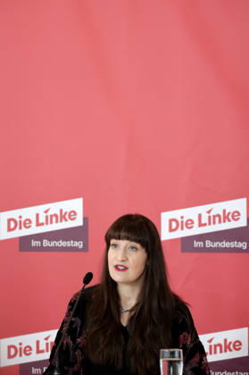 Heidi Reichinnek, Chair of the Bundestag parliamentary group of Die Linke, remarks before the meeting of the Bundestag parliamentary group, Berlin, October 6, 2026