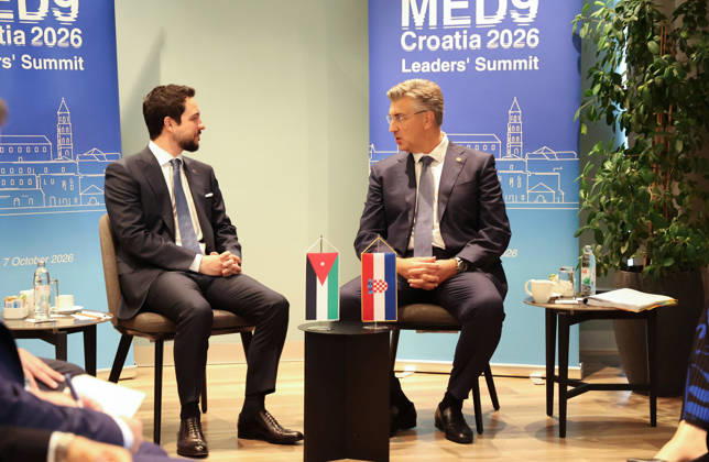 Prime minister of Croatia Andrej Plenkovic meets with Crown Prince of Jordan Hussein bin Abdullah II Prime minister of Croatia Andrej Plenkovic meets with Crown Prince of Jordan Hussein bin Abdullah II ahead of MED9 Summit at hotel Radison Blu in Split, Croatia, on October 06, 2026.  IvanaxIvanovic PIXSELL