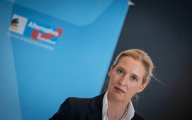 Alice Weidel, AfD Party and Parliamentary Group Chair Press statement by the two party chairs and parliamentary group chairs of the AfD before the start of the parliamentary group meeting in the German Bundestag, Berlin, Berlin, Germany, Bundestag