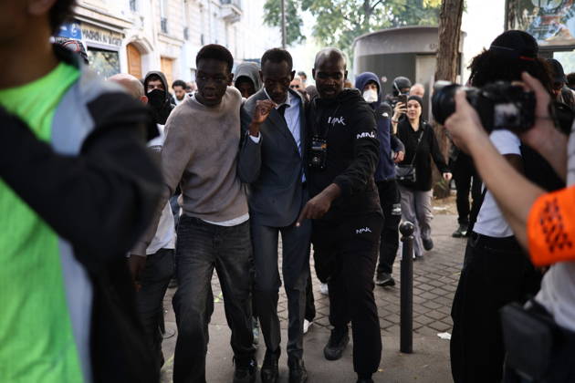 Student Demonstration - Paris Saint Denis Mayor Bally Bagayoko during the Clashes on the sidelines of the students protest against the current state of public education, once again, on October 6, 2026, in Paris, France. They demand more resources for the national education system, and raise against the far right party - le Rassemblement National. Photo by Raphael Lafargue ABACAPRESS.COM Paris France  Copyright: xLafarguexRaphael ABACAx