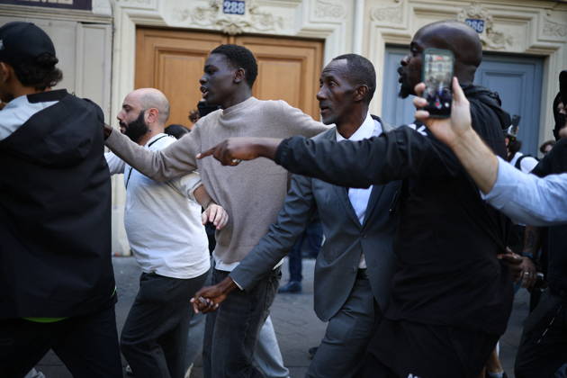 Student Demonstration - Paris Saint Denis Mayor Bally Bagayoko during the Clashes on the sidelines of the students protest against the current state of public education, once again, on October 6, 2026, in Paris, France. They demand more resources for the national education system, and raise against the far right party - le Rassemblement National. Photo by Raphael Lafargue ABACAPRESS.COM Paris France  Copyright: xLafarguexRaphael ABACAx