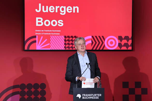 Opening of the 78th Frankfurt Book Fair: Juergen Boos, Director of the Frankfurt Book Fair, speaks at the opening press conference for the 2026 Frankfurt Book Fair. The Guest of Honor country in 2026 is the Czech Republic. The 78th Frankfurt Book Fair will take place from October 7–11, 2026, at the Frankfurt am Main Exhibition Center in Hesse, Germany. 2026-10-06_frankfurter-buchmesse_09