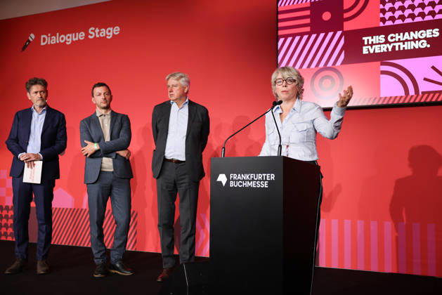 Opening of the 78th Frankfurt Book Fair: Jill Lepore, an American historian and author, speaks at the opening press conference for the Frankfurt Book Fair 2026. The Czech Republic will be the Guest of Honor in 2026. The 78th Frankfurt Book Fair will take place from October 7–11, 2026, at the Frankfurt am Main Exhibition Center in Hesse, Germany. 2026-10-06_frankfurter-buchmesse_20