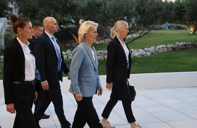 Prime minister of Croatia Andrej Plenkovic meets with President of the European Commission Ursula von der Leyen President of the European Commission Ursula von der Leyen leaves hotel Radison Blu after a meeting with Prime minister of Croatia Andrej Plenkovic (not in picture) in Split, Croatia, on October 06, 2026.  IvanaxIvanovic PIXSELL