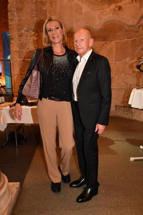 Maria Höfl Riesch with her boyfriend Johann Schrempf; Award Ceremony for the Bavarian State Medal for Social Service, 2026; All Saints Day, Hofkirche, Munich, October 6, 2026