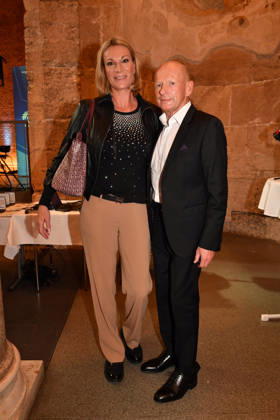 Maria Höfl Riesch with her boyfriend Johann Schrempf; Award Ceremony for the Bavarian State Medal for Social Service, 2026; All Saints Day, Hofkirche, Munich, October 6, 2026