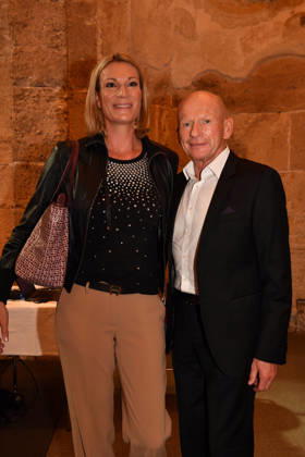 Maria Höfl Riesch with her boyfriend Johann Schrempf; Award Ceremony for the Bavarian State Medal for Social Service, 2026; All Saints Day, Hofkirche, Munich, October 6, 2026